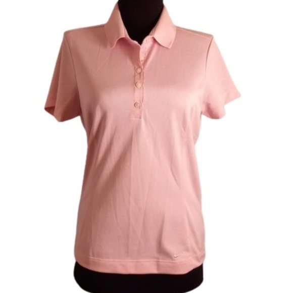 Nike Golf S 4/6 Pink Polo Shirt Fit Dry Henley - Picture 1 of 11